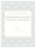 ebook: Considérations sur la France