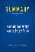 ebook: Summary: Remember Every Name Every Time