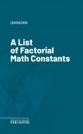 eBook: A List of Factorial Math Constants
