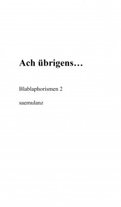 eBook: Ach, übrigens…