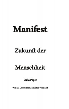 eBook: Manifest Zukunft der Menschheit