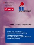 eBook: ZFHE 20-4: New Models of the University - Innovative Structures, Adaptive Responses, and Strategic B