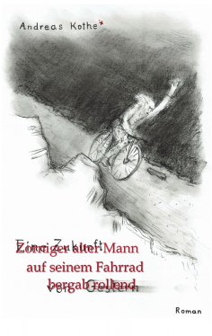 eBook: Zorniger alter Mann auf seinem Fahrrad bergab rollend