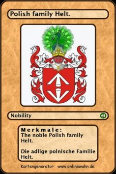 eBook: The noble Polish family Helt. Die adlige polnische Familie Helt.