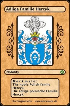 eBook: The noble Polish family Hercyk. Die adlige polnische Familie Hercyk.