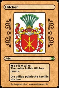 eBook: The noble Polish Hilchen family. Die adlige polnische Familie Hilchen.