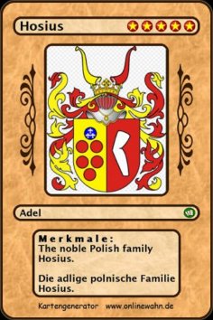 eBook: The noble Polish family Hosius. Die adlige polnische Familie Hosius.
