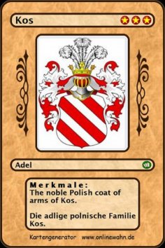 eBook: The noble Polish coat of arms of Kos. Die adlige polnische Familie Kos.