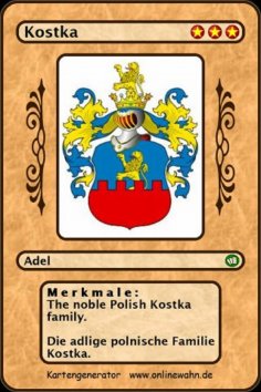 ebook: The noble Polish Kostka family. Die adlige polnische Familie Kostka.