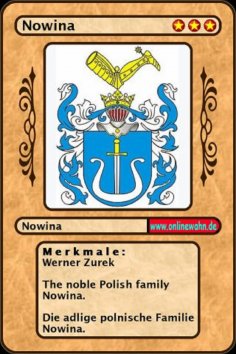 eBook: The noble Polish family Nowina. Die adlige polnische Familie Nowina.