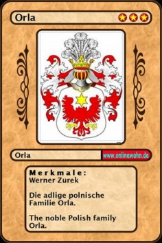 eBook: Die adlige polnische Familie Orla. The noble Polish family Orla.
