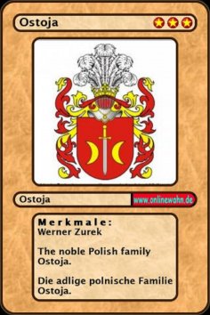 eBook: The noble Polish family Ostoja. Die adlige polnische Familie Ostoja.