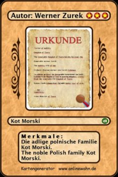 eBook: Die adlige polnische Familie Kot Morski. The noble Polish family Kot Morski.