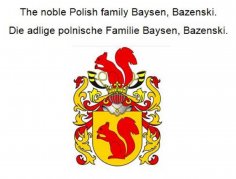 eBook: The noble Polish family Baysen, Bazenski. Die adlige polnische Familie Baysen, Bazenski.