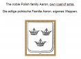 eBook: The noble Polish family Aaron, own coat of arms. Die adlige polnische Familie Aaron, eigenes Wappen.