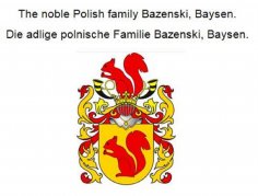 eBook: The noble Polish family Bazenski, Baysen. Die adlige polnische Familie Bazenski, Baysen.